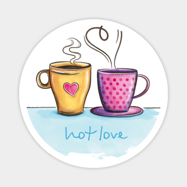 Coffee cups love Magnet by Nopi Pantelidou